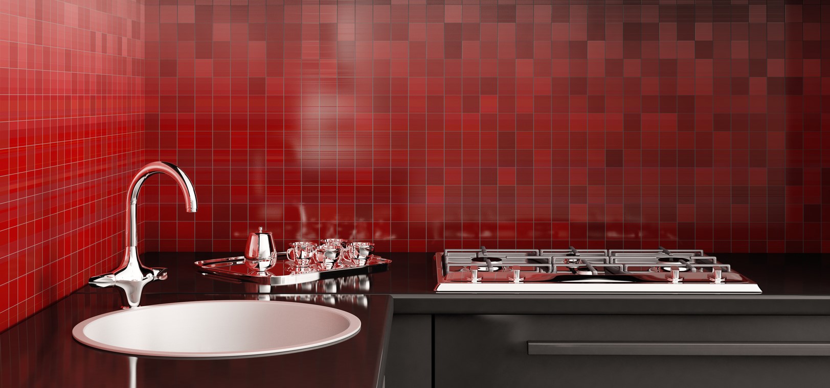 Moderne Kche 3d render